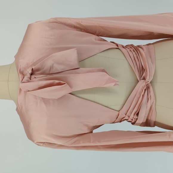 Express Satin Twist Blouse Top Pink M coquette girl preppy party parisian - Picture 4 of 10